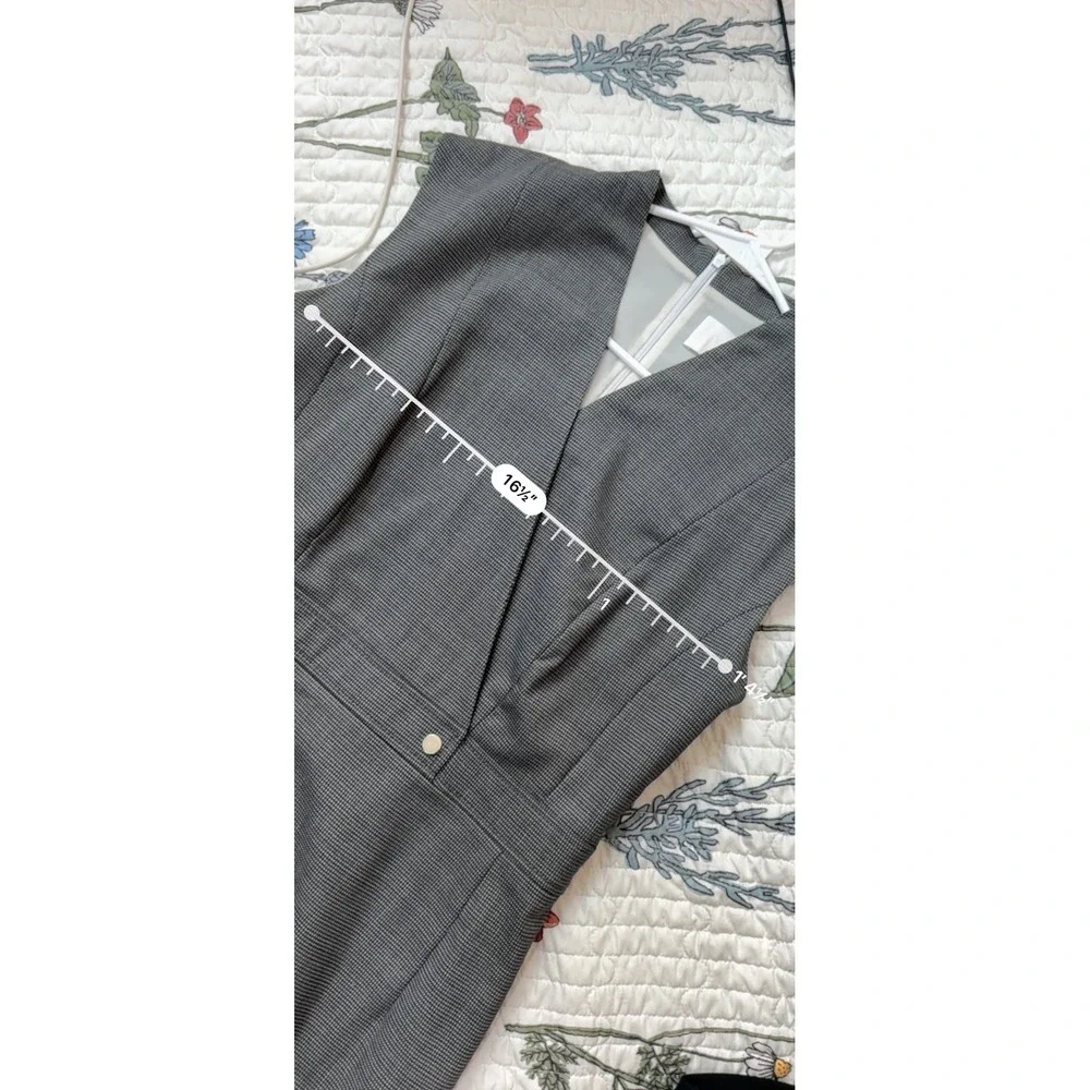 Hugo Boss Grey Plaid Faux Wrap Sheath Dress Size 4